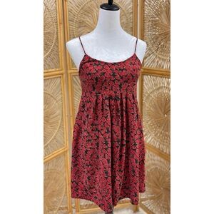 Vintage 90s All That Jazz Spaghetti Strap Strawberry Print Baby Doll Sun Dress